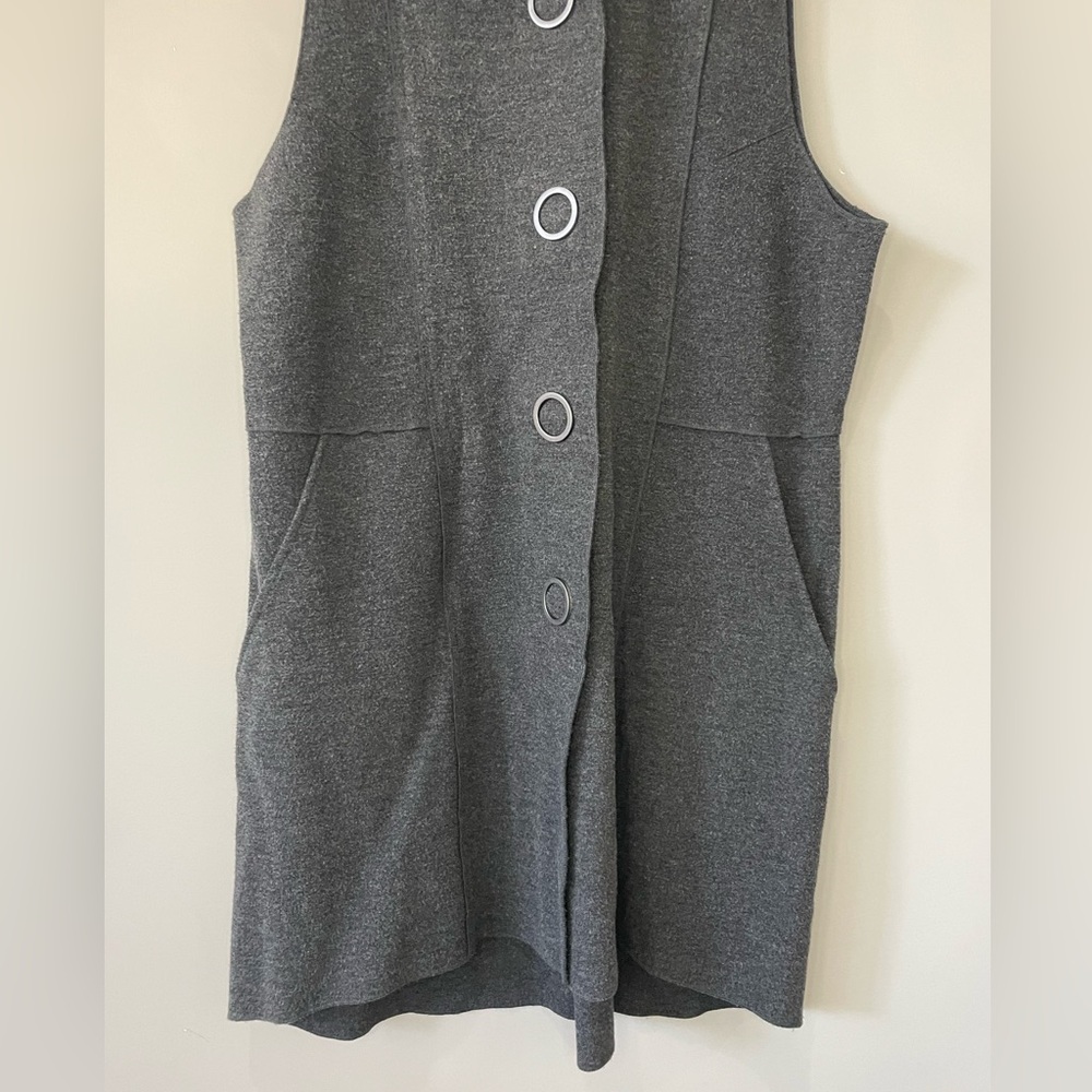 Habitat lagenlook knit sleeveless snap button front mini dress vest large - Picture 3 of 9